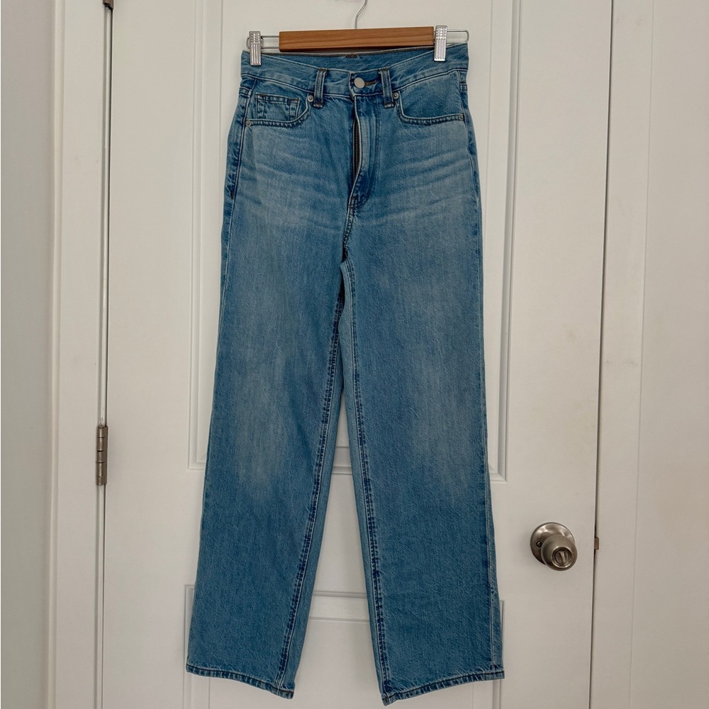 GU Petite Straight Leg Jeans in Light Blue